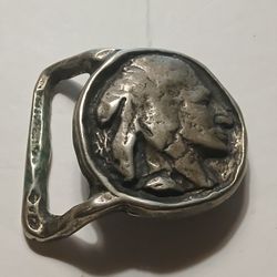 Solid Brass Belt Buckel Native American 