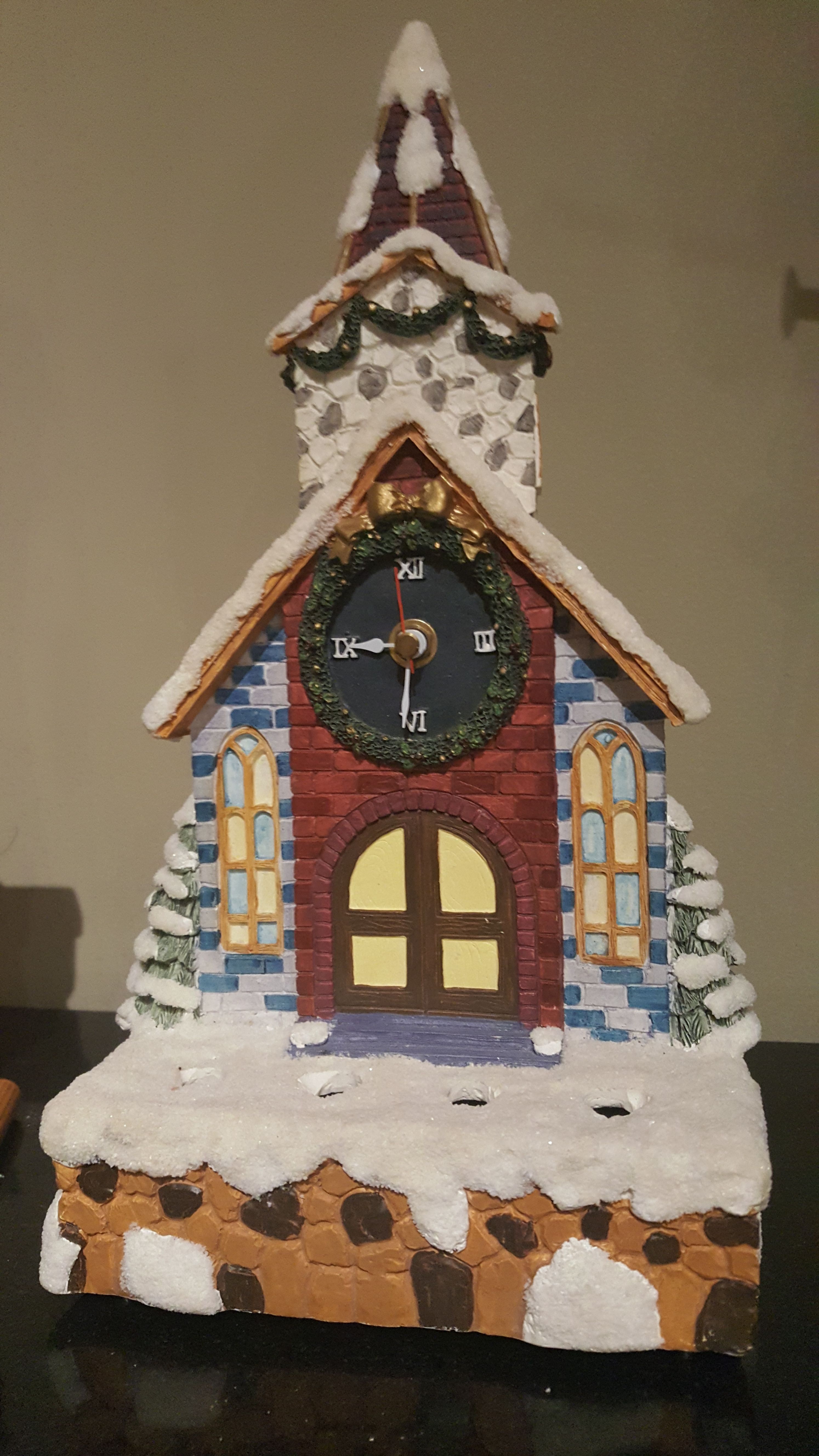Winter scene clock