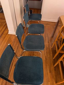 Steelcase chrome leg chairs set of 4