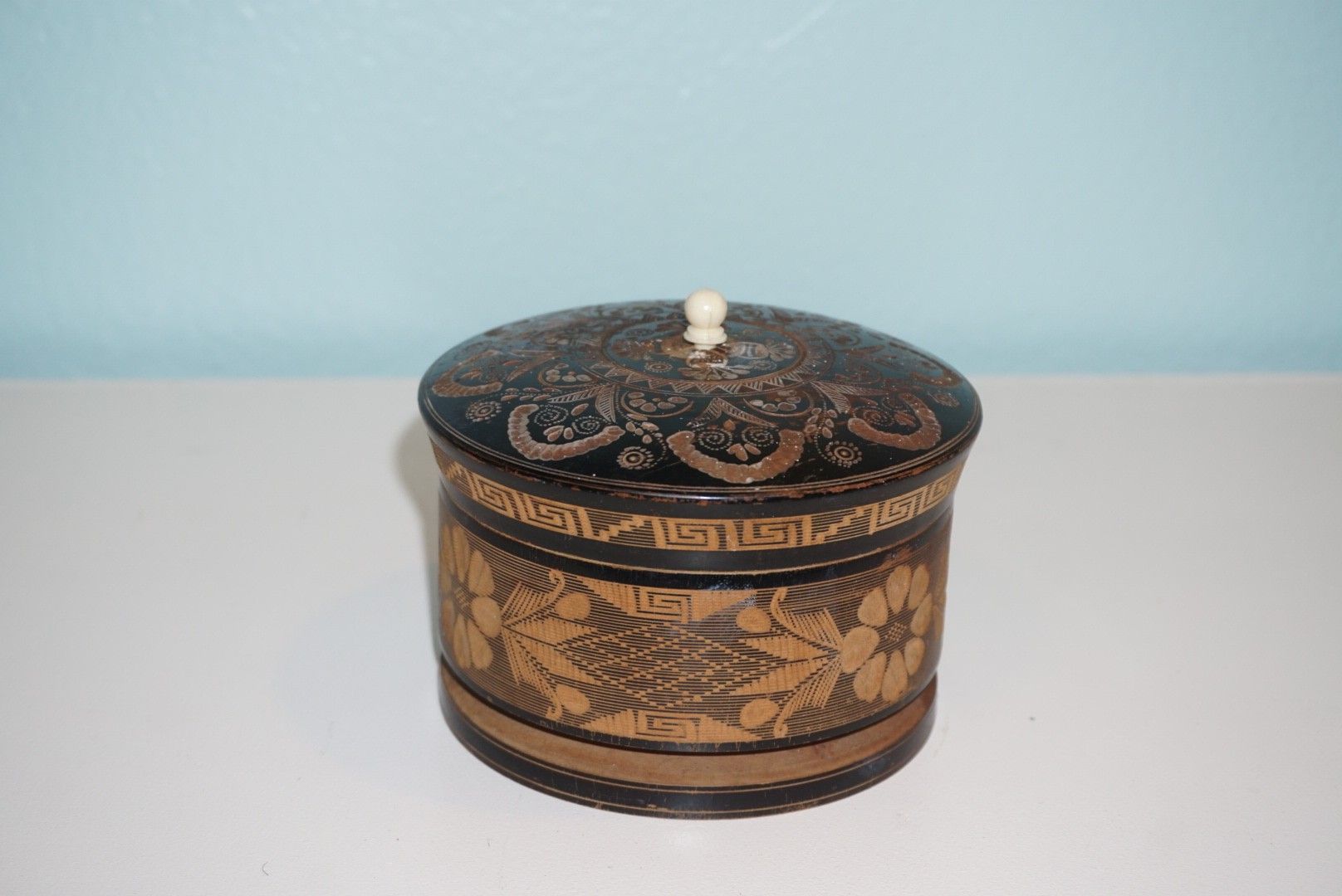 Handcarved Wooden Trinket Box