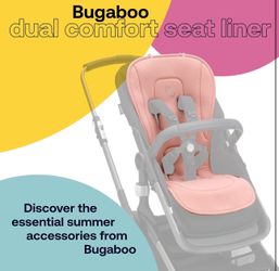 Brand New Bugaboo Dual Comfort Seat Liner Fully Reversible to Regulate Body Temperature, Compatible with All Bugaboo Strollers-Morning Pink