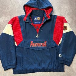 Vintage Florida Panthers NHL 90’s Starter Puffer Pull Over Jacket Mens Size XL