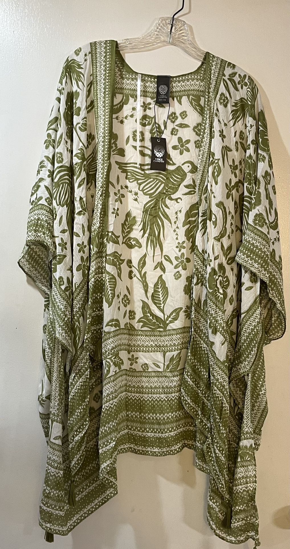 Vince Camuto Floral Leaf Body Wrap Poncho Kimono Womens OS NWT