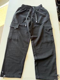 Pro Club - Black Cargo Sweatpants with Drawstring