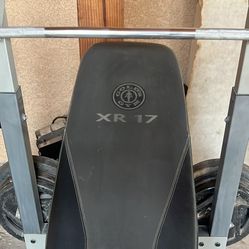 Golds Gym Xr17 Bench Press & weights