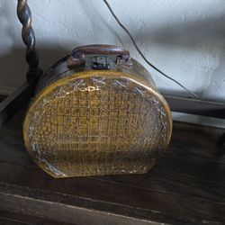 Vintage Alligator Embossed Hat Box Case