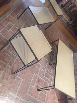 MID CENTURY COFFEE TABLE AND TWO END TABLES