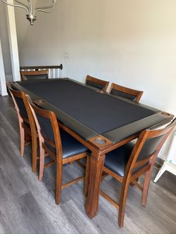 Dinner Table With 6 Chairs! Game Table Built In!