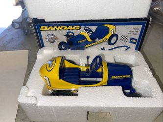 Bandag Pedal Car Diecast Car Racer Collectible Metal Scale Blue Gold 1997 Crowe