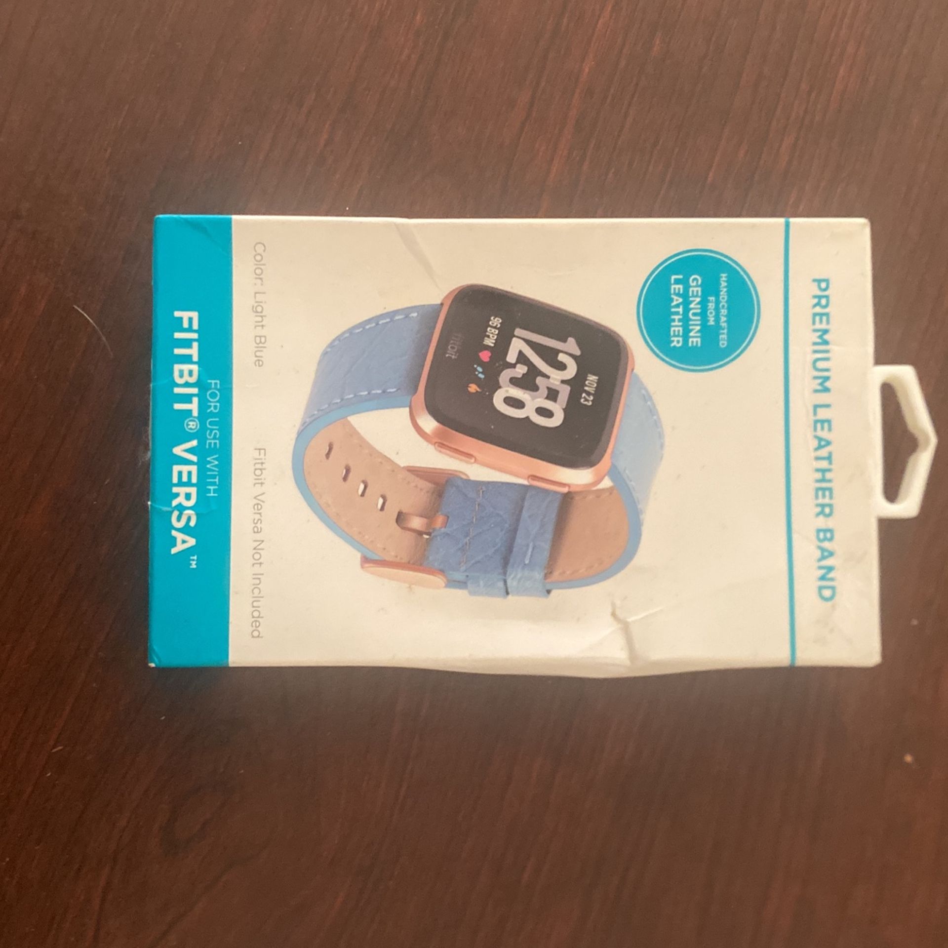 NEW Fitbit Versa Genuine Leather Replacement BAND Aqua Textured Adult One Size