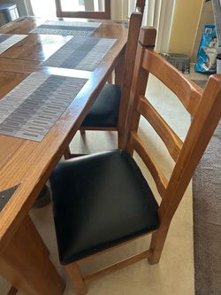 Wood Dining Table with Chairs Set