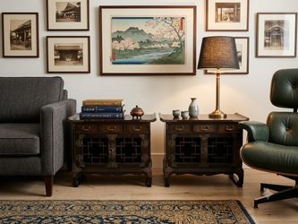 Unique Oriental / Asian Style End Tables / Cabinets