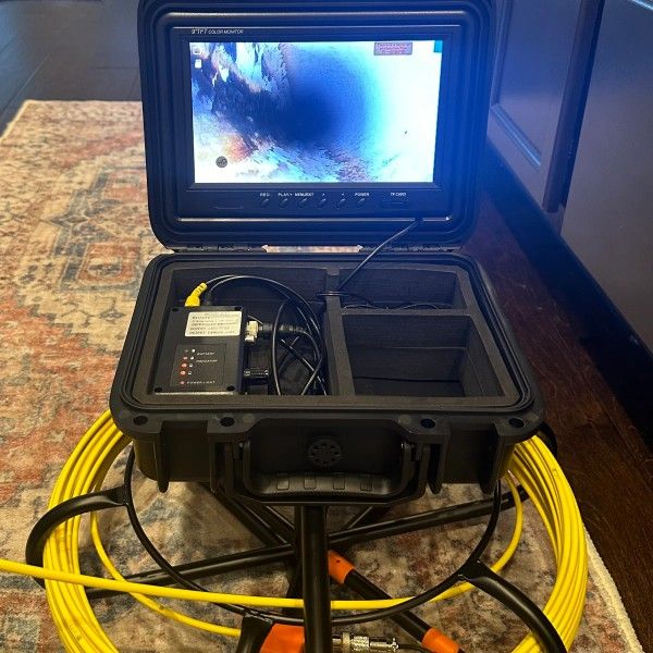 Sewer Camera with 512Hz Locator, 165 ft/50 m, 9" Pipeline Inspection Camera with DVR Function, IP68 Camera with 12 Adjustable LEDs, A 16 GB SD Card fo