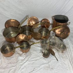 11 Copper Pans And Lids