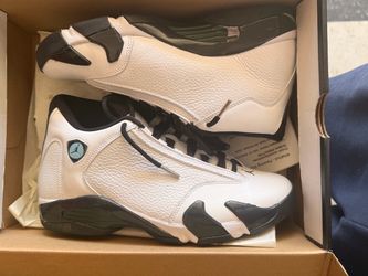 Air Jordan 14 White Black Sneakers Size 9.5