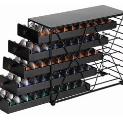 ZCDCP Coffee Pod Holder Drawer Storage, Compatible with Nespresso Originaline pod, Office Kitchen Counter Organizer (150 pods-5tiers