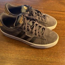 Adidas Daily 3.0 Mens Shoes Sneakers Gray Black Stripe White Canvas Skateboarding Soccer flat Sz 7.5