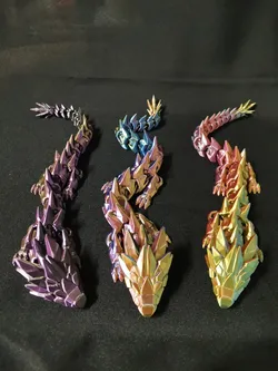 Crystal Dragon Articulated Multicolor 3D Printed Fantasy Figure