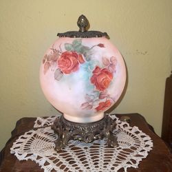 Vintage Hand Painted  Lamp Globe