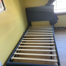 Blue twin bed