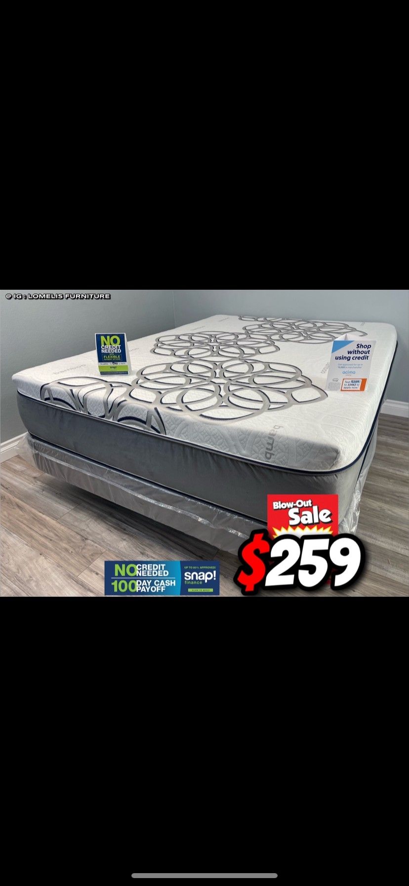Queen Sky Comfort Bamboo Cool Gel Memory Foam Mattress!!