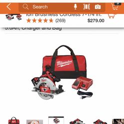 MILWAUKEE COMBO SAW WITH BATTERY 4.0 AND CHARGER WITH BACKPACK BRAND NEW