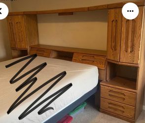 Oak Queen Full Headboard Set