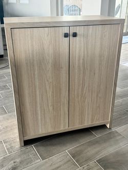 Two-Door Storage bar  Cabinet Light Wood Finish