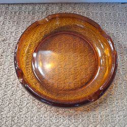MCM AMBER GLASS  CIGAR/PIPE ASHTRAY