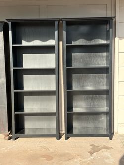 Matching Tall Black Bookcases – $65 Each – Buy One or Both