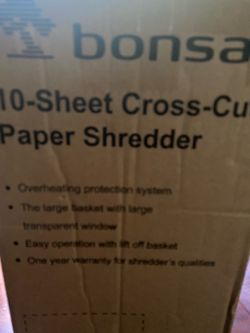 Bonsai 10-Sheet Cross-Cut Paper Shredder