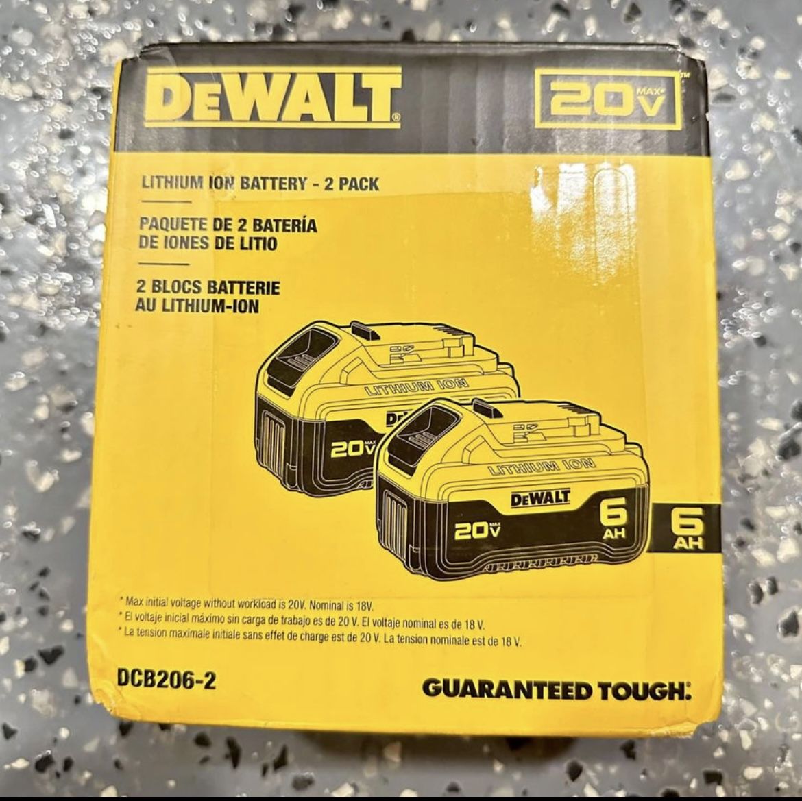 2 Dewalt 20v 6AH Battery BRAND NEW