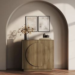 Brand New Buffet Cabinet Circle Symmetrical Door 