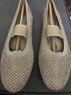 New gold sparkly flats