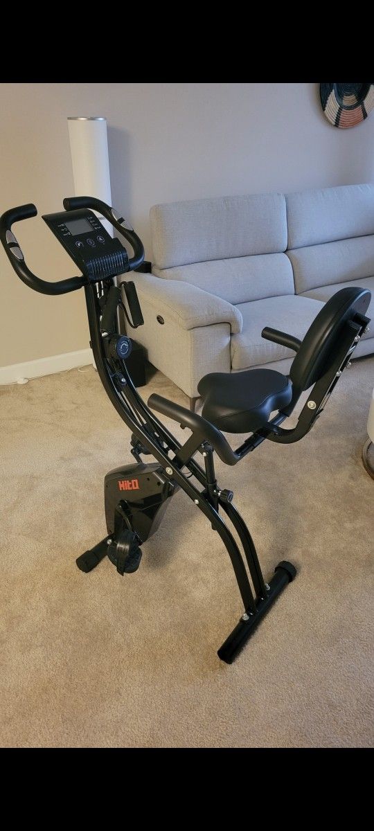 Folding Exercise Bike With Arm Resistance Bands