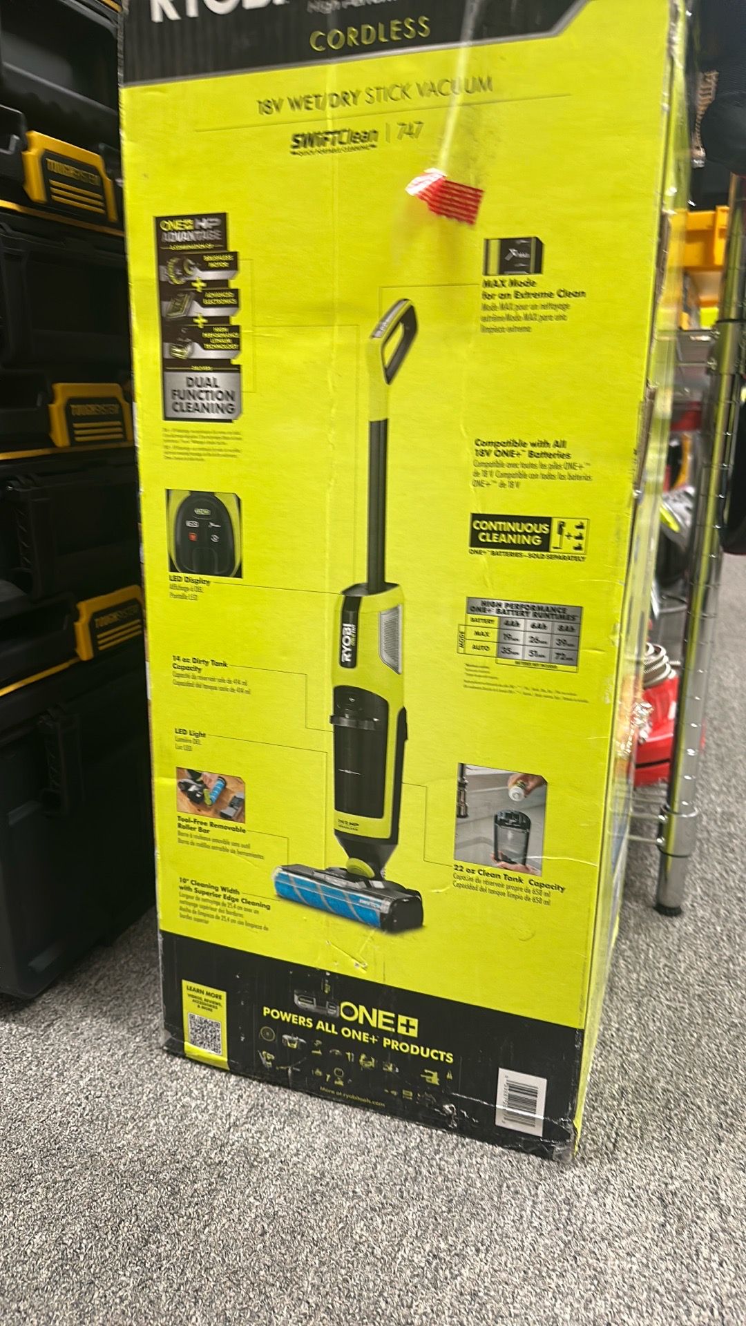 RYOBI ONE+ HP 18V Brushless Cordless Wet/Dry Stick Mop and Vacuum TOOL ONLY
