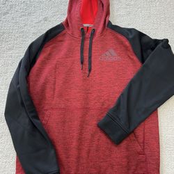 adidas Men's ClimaWarm Tech Fleece Hoodie  Black Scarlet