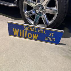 Signal Hill Oil Willow Long Beach Street Sign Retired