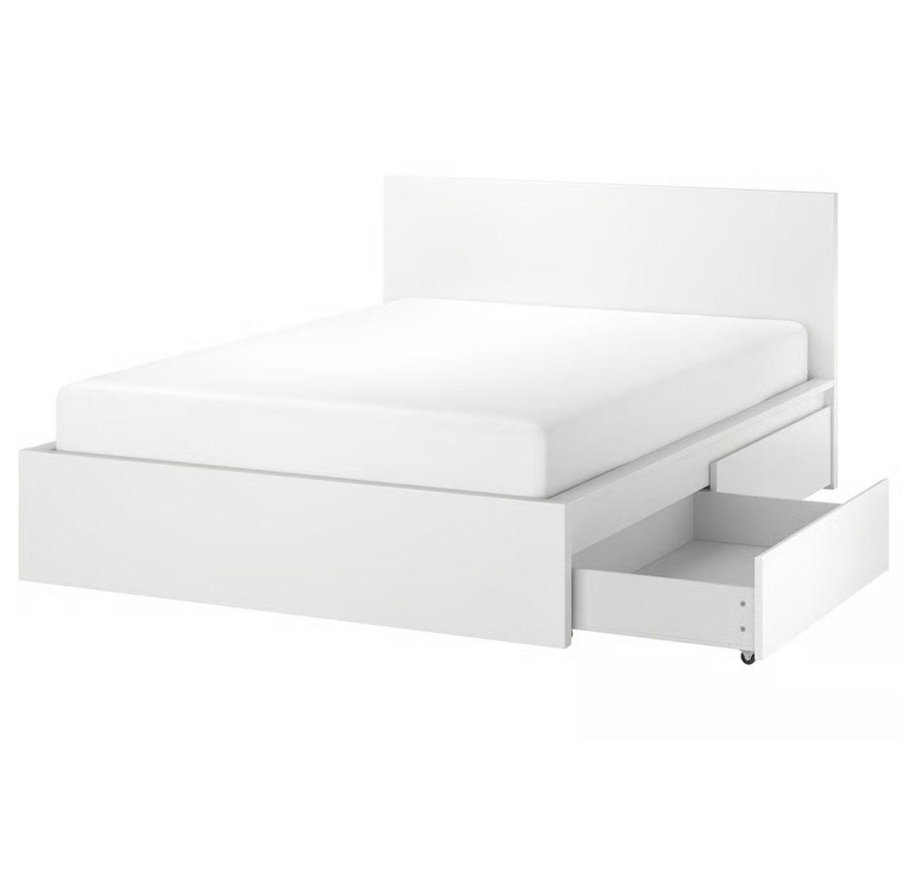 IKEA WHITE MALM QUEEN HIGH BED FRAME