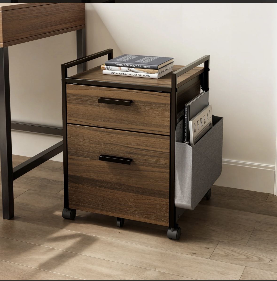 Eureka 23 Inch Rolling File Cabinet Walnut - Brand New In Unopened Box