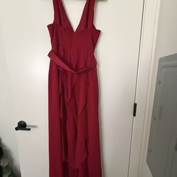 Vera Wang White Label Burgundy Chiffon Maxi Dress – Size 8 (Tailored to Fit 4–6) – Worn Once