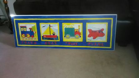 Nursery wall picture* 36 1/2" long x 12" high.