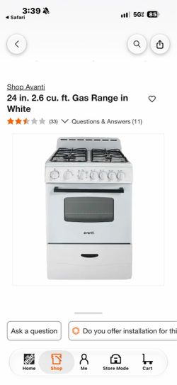 NEW AVANTI MODEL GRO24POW 24-INCH GAS RANGE