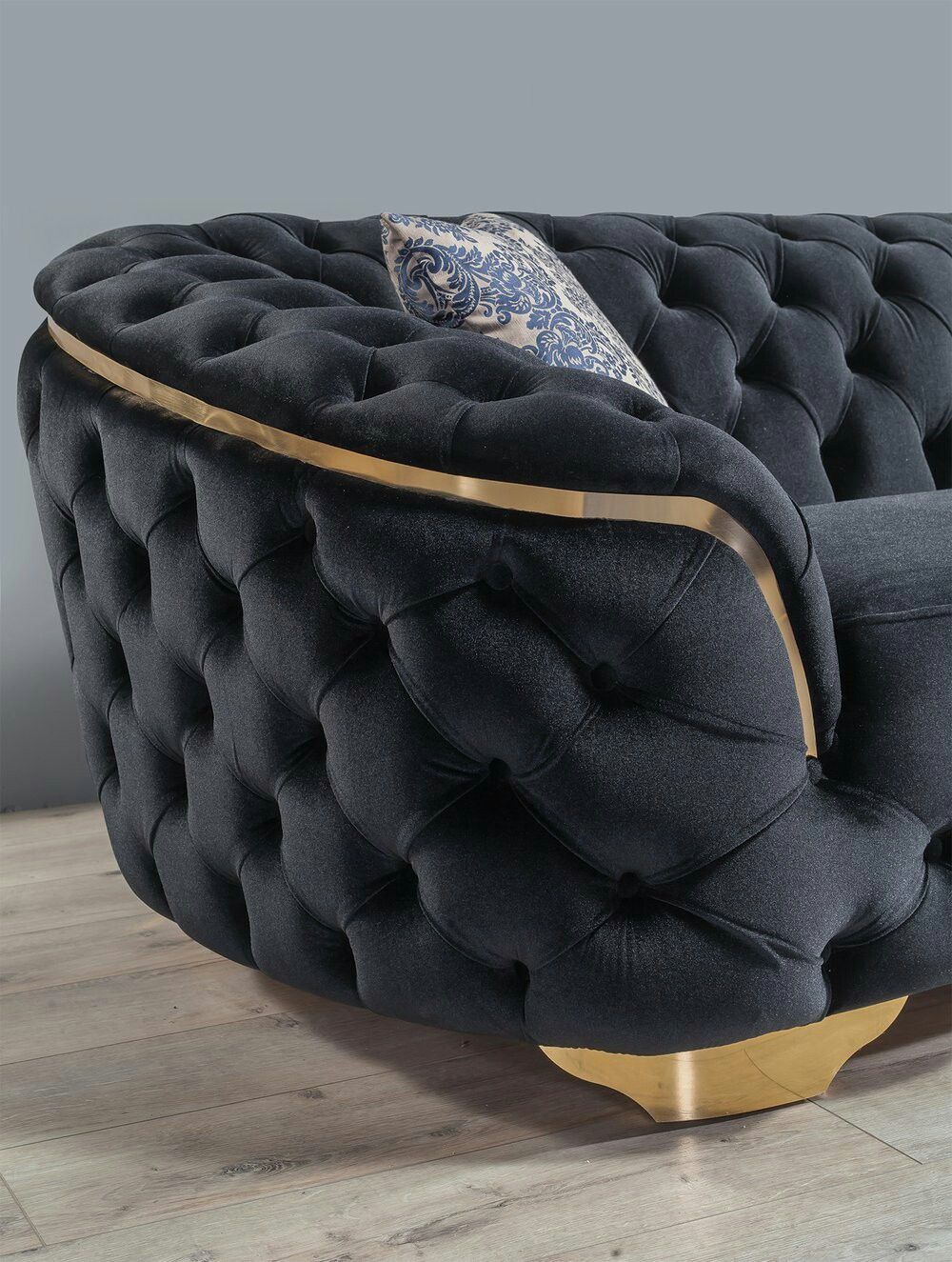 LUPİNO BLACK VELVET SOFA AND LOVESEAT