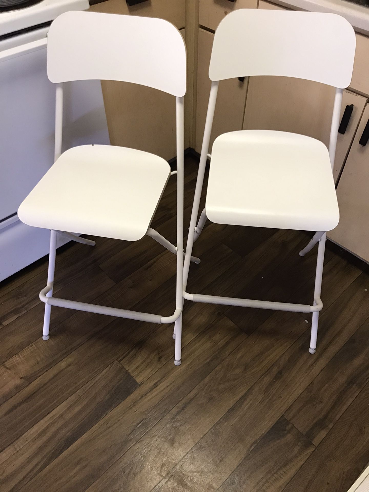 FRANKLIN Bar stool with backrest, foldable, white/white29 1/8