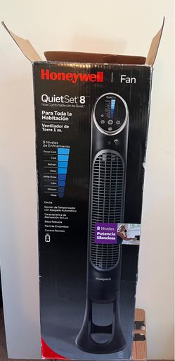 Honeywell QuietSet Whole Room Tower Fan, Oscillating Tower Fan with Remote, Black, HYF290B