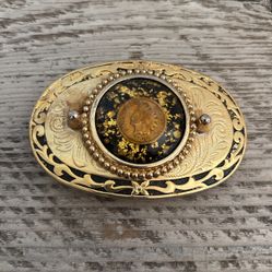Vintage Indian Head Coin Belt Buckle Mens Cowboy Western Wear
