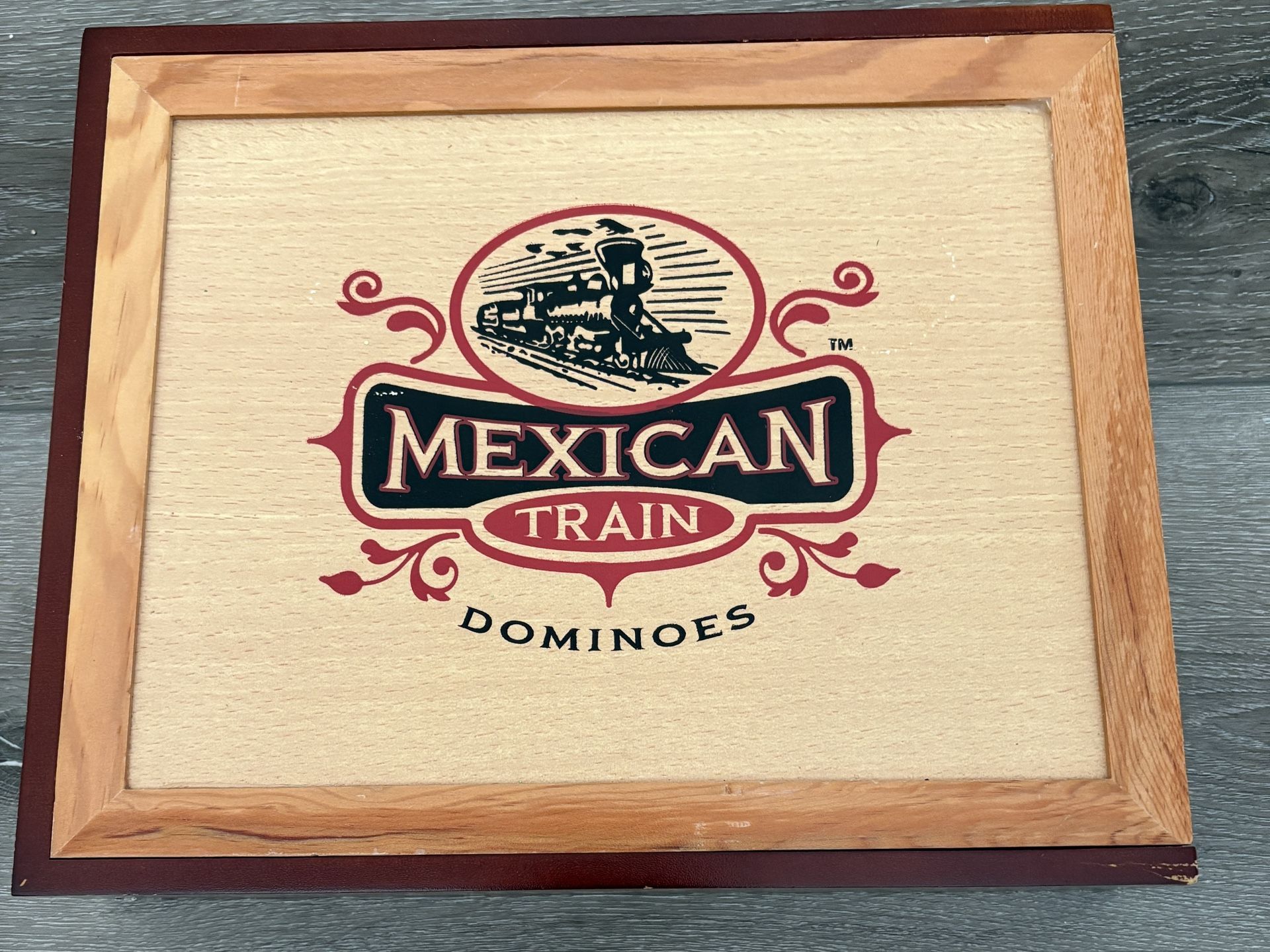 Mexican Train Domino Set in Wooden Collector Box from for 2 to 8 Players