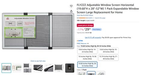 Adjustable Expandable Horizontal Screen