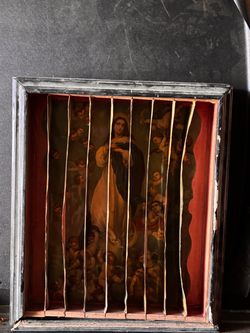 Vintage Religious Trigraph Lenticular Art Virgin Mary